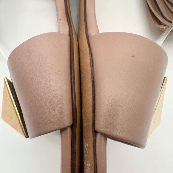 Valentino Garavani One Stud Gladiator Ankle Tie Wrap Flat Sandals Poudre EU 39.5 - Picture 4 of 12